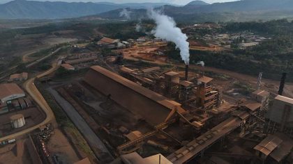 Foto udara smelter PT Vale Indonesia di Sorowako, Luwu Timur, Sulawesi Selatan, terkait pemberitaan kebocoran pipa Vale.