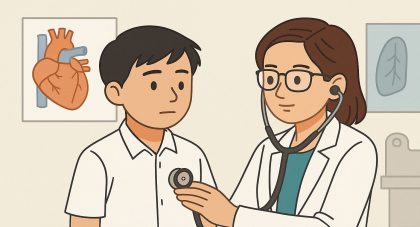 Ilustrasi pemeriksaan siswa dalam program CKG Sekolah Kemenkes yang dimulai 4 Agustus 2025